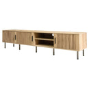 78" TV Stand For TVs Up To 85" With Closed Storage, Living Room Entertainment Center - Natural Wood by HouseOfZazla