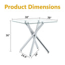 Modern Electroplated Metal Leg Bar Table with Tempered Glass Top