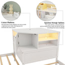L-Shaped Bed Frame With Trundle, Built In Desk & LED Lighting by HouseOfZazla