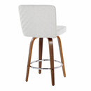 Henry - Contemporary Fixed Height Counter Stool With Swivel With Round Footrest (Set of 2) by HouseOfZazla
