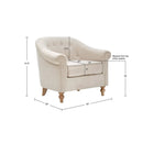 Fayette - Tufted Accent Arm Chair - Cream by HouseOfZazla