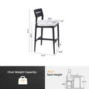 Modern Outdoor Bar Stools With Backrest And Footrest (Set of 2)