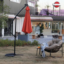 10ft Solar LED Offset Hanging Market Patio Umbrella (Orange)