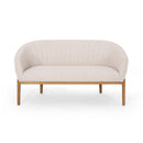 Mid Century Modern Loveseat With Channel Stitched Backrest by HouseOfZazla