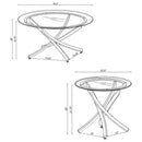 Brooke 2-piece Round Coffee and End Table Set Chrome
