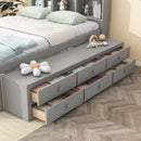 Bed With Bookcase Headboard, Under Bed Storage Drawers And Bed End Storage Case by HouseOfZazla