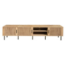 78" TV Stand For TVs Up To 85" With Closed Storage, Living Room Entertainment Center - Natural Wood by HouseOfZazla