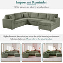 Oversized Sectional U-Shaped Sofa With Chaise Lounge And Three Soft Throw Pillows