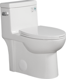 15 1/8 Inch 1.28 GPF 1-Piece Elongated Toilet with Soft-Close Seat - Gloss White 23T03-GW