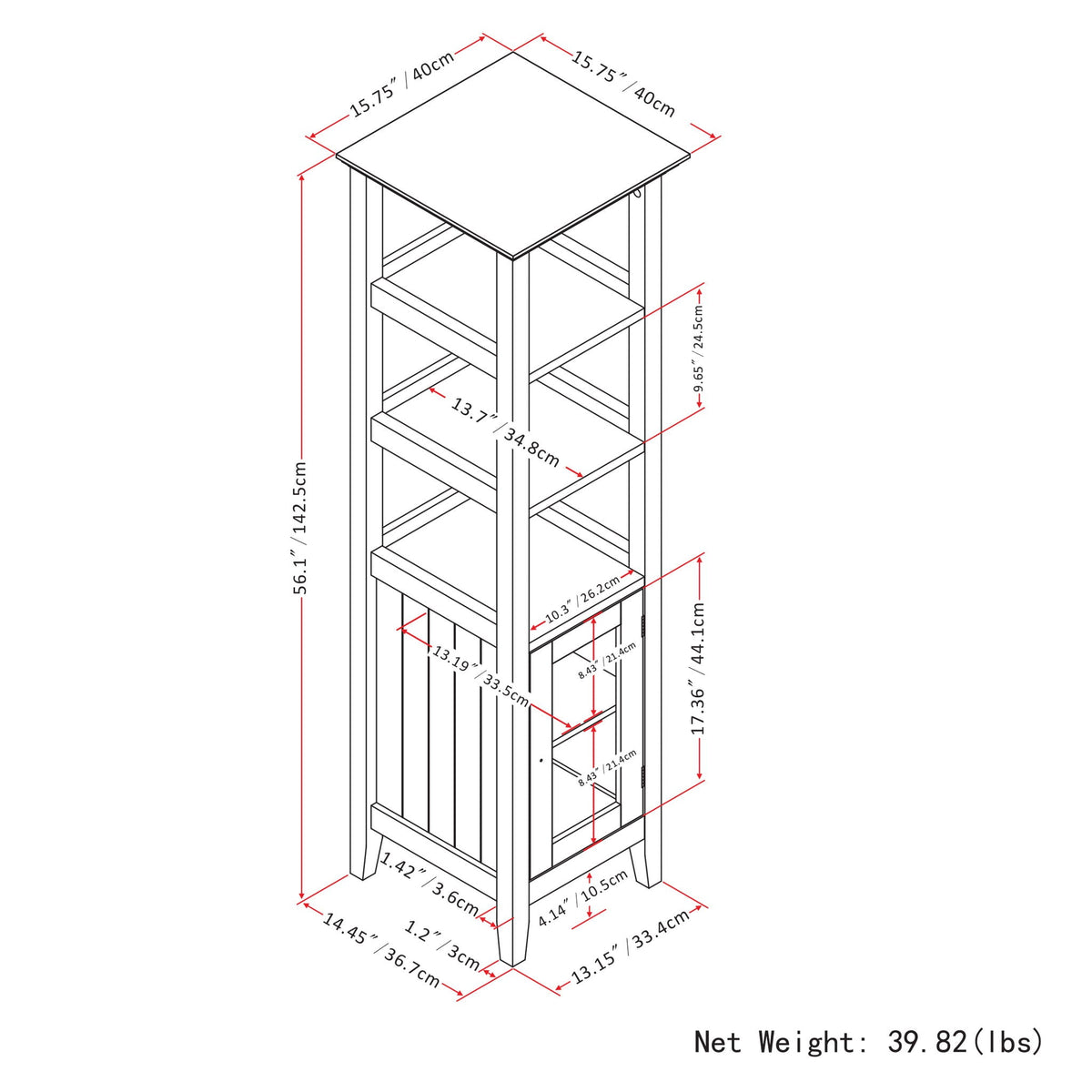 Acadian - Bath Storage Tower - Pure White, photo 5 of 10