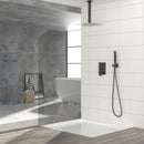 Dual Shower Head 10" Ceiling Mount Square Shower System With Rough In Valve - Matte Black by HouseOfZazla