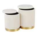 Marla - Contemporary Nesting Pleated Ottoman Set by HouseOfZazla