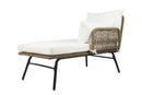 6PCS Outdoor Patio Balcony Natural Color Wicker Sofa Chair Set with Beige Cushion,Round Tempered Glass Table