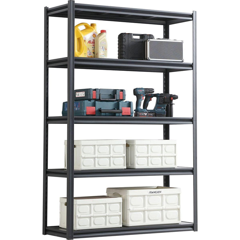 5 Tier Heavy Duty Metal Storage Shelves,Easy to Assemble,Adjustable,Storage Shelves for Basements, Garages and Kitchen, 72 'H*47.2 'W*17.7 'D