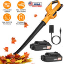 Cordless Leaf Blower Handheld Electric Battery Powered Air BlowerÊMax 124MPH 300CFM with 2 Adjustable Speeds 2Pcs 18V 2000mA Battery and Charger for Y