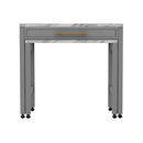 Light Gray Faux Marble Dining Table with Storage Drawer by HouseOfZazla