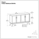Draper - 4 Door Sideboard Buffet - Brown
