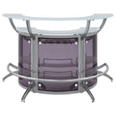 Dallas 3-piece Curved Freestanding Home Bar Cabinet Silver