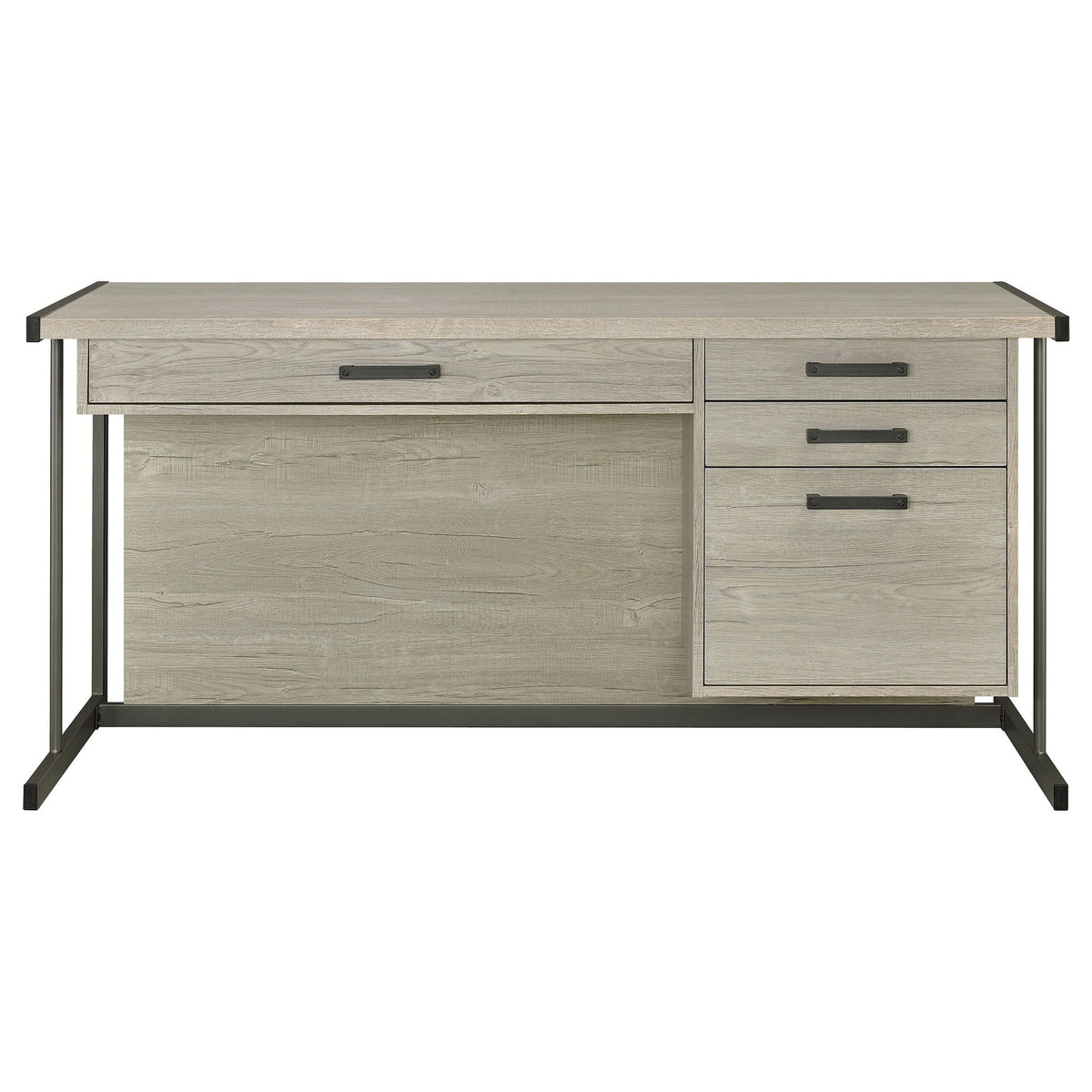 Loomis 60-inch 4-drawer Computer Desk Whitewashed Grey, photo 5 of 7