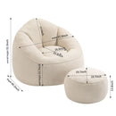 Bedding Bean Bag Sofa Chair High Pressure Foam With Footrest by Unique Piece Furniture