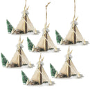 Cardboard Lit Tent Christmas Ornaments Set of 6 - Multicolor