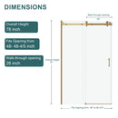 Modern Single Slide Shower Door, Tempered Glass, Stainless Steel Frame by HouseOfZazla