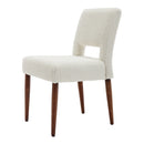 Accent Chairs Set of 2, Boucle Chairs with Solid Woood, Upholstered Dining Chairs for Living Room, Kitchen, Bedroom, Beauty Room,Dining room-Cream
