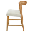 Solid Rubber Wood Counter Stools (Natural Oak + Beige) Set of 2 by HouseOfZazla