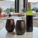 Black Swirl Stemless Glasses by Jersey Art Glass