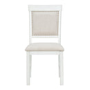 5-Piece Retro Dining Set, Rectangular Wooden Dining Table and 4 Upholstered Chairs for Dining Room and Kitchen (Brown+White)