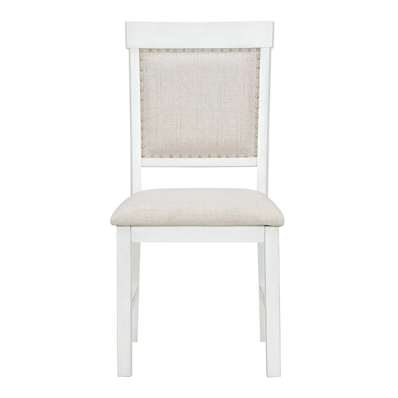 5-Piece Retro Dining Set, Rectangular Wooden Dining Table and 4 Upholstered Chairs for Dining Room and Kitchen (Brown+White)