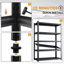 Shelves With 5 Removable Dividers, Durable For Garage - Black by HouseOfZazla
