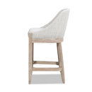 Newport - Coastal Curved Back Upholstered Counter Stool - Two Tone Neutral Gray by HouseOfZazla