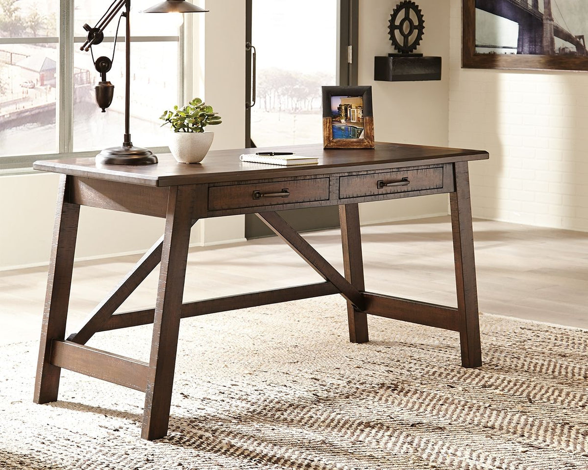 Baldridge - Home Office Large Leg Desk - Rustic Brown, photo 5 of 7