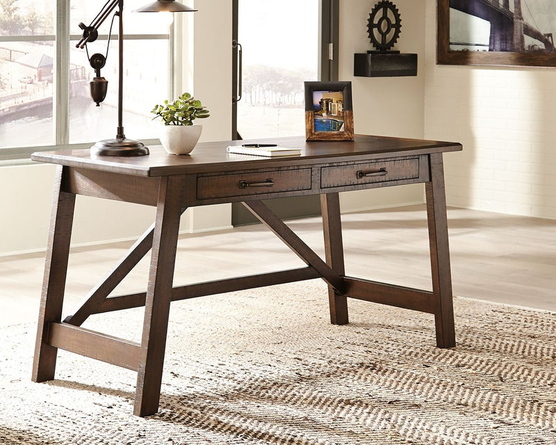Baldridge - Home Office Large Leg Desk - Rustic Brown, photo 5 of 7