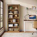 7 Tier Open Bookshelf Storage For Living Room - Black / Brown by HouseOfZazla