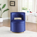 360 Swivel Accent Chair with Storage Function, Velvet Curved Chair with Gold Metal Base for Living Room, Nursery, Bedroom