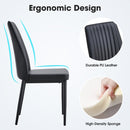 7-Piece Faux Marble Dining Table Set, Glass Rectangular Kitchen Table for 6-8, Modern White Faux Marble Dining Room Table with MDF Base, Dining Table & 6 Chairs