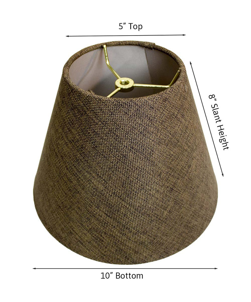 12"W x 9"H Hard Back Empire Lamp Shade - Chocolate Burlap