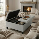 Harrison - Coffee Table Storage Ottoman Lift Top - Stone Gray by HouseOfZazla