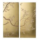 Cherry Blossom Wall Art Panels, Wall Decor For Living Room Dining Room Office Bedroom (Set of 2) - Gold by HouseOfZazla
