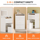 3 in 1 Vanity Desk with Open Top Mirror