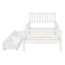 Platform Bed With Guardrails On Both Sides And 2 Storage Drawers