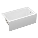 Alcove Soaking Bathtub With Skirt - Back - To - Wall Design - Glossy White by HouseOfZazla