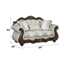 Pierce 2-Piece Traditional Living Room Set, Upholstered Loveseat and Accent Chair with Carved Wood Frame by HouseOfZazla