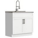 Hennessy - Deluxe Laundry Cabinet With Faucet And Stainless Steel Sink by Unique Piece Furniture