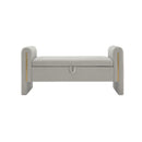 Modern Teddy Upholstered Large Bed End Bench With Arms And Storage by Unique Piece Furniture