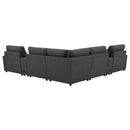 Modular Power Reclining With Lift Top Consoles, 7 Piece Configuration - Dark Gray