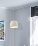 10"W 2 Light Swag Plug-In Pendant Light Textured Oatmeal with Diffuser White Cord