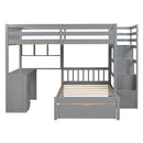 Bunk Bed With Desk, Drawers And Shelves by HouseOfZazla